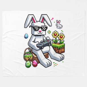 Boys Happy Easter Day Bunny Egg Video Game Fleece Blanket