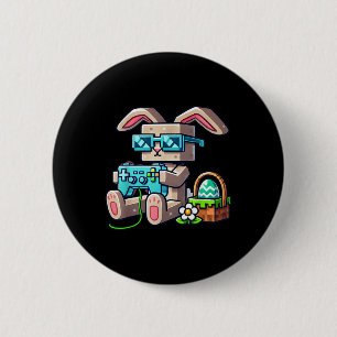 Boys Happy Easter Day Bunny Egg Video Game Gamer  6 Cm Round Badge