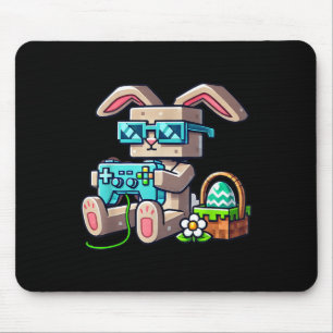 Boys Happy Easter Day Bunny Egg Video Game Gamer  Mouse Pad