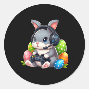 Boys Happy Easter Day Bunny Egg Video Game Kids Me Classic Round Sticker
