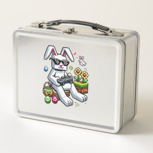Boys Happy Easter Day Bunny Egg Video Game Kids Me Metal Lunch Box
