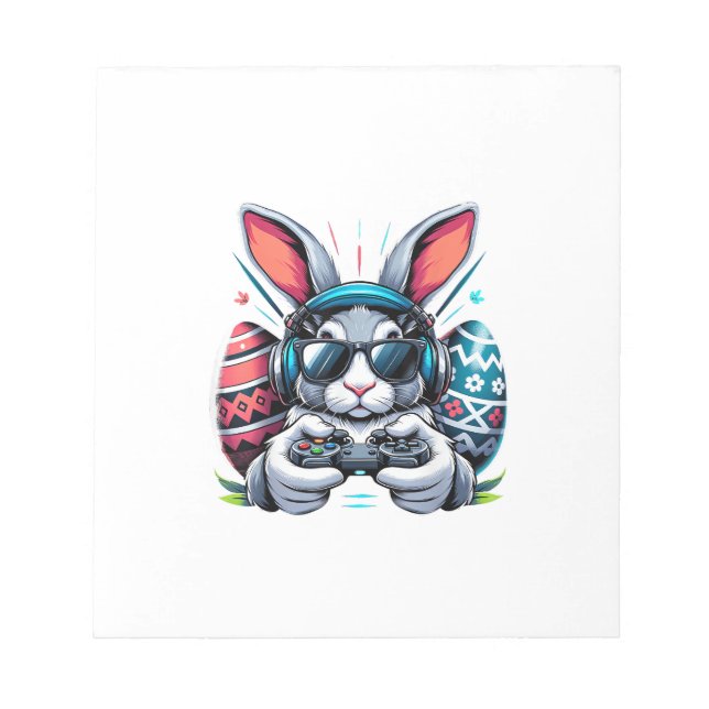 Boys Happy Easter Day Bunny Egg Video Game Kids Me Notepad (Front)