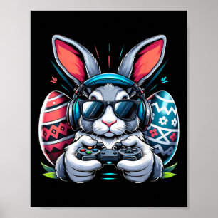 Boys Happy Easter Day Bunny Egg Video Game Kids Me Poster
