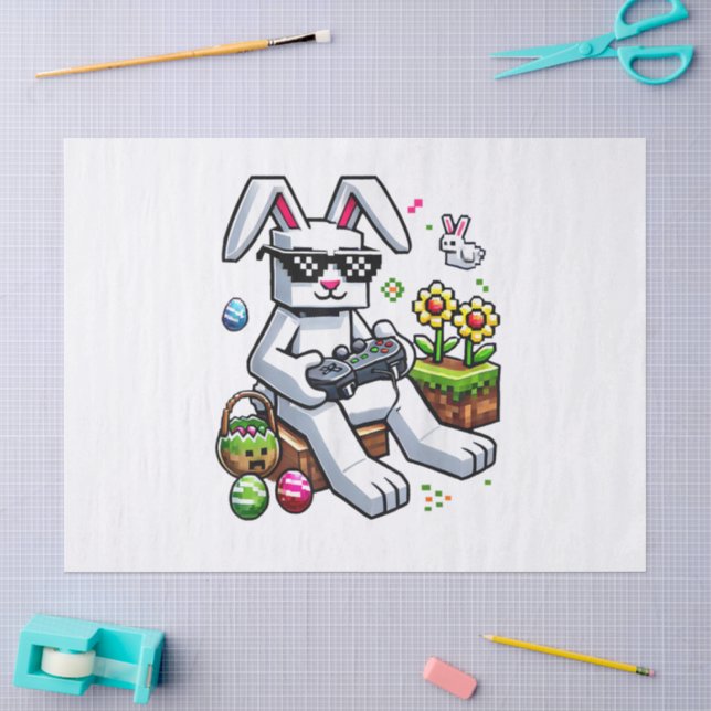 Boys Happy Easter Day Bunny Egg Video Game Tissue Paper (Craft)