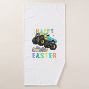 Boys Happy Easter Monster Truck Easter Eggs Toddle Bath Towel