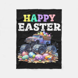 Boys Happy Easter Monster Truck Easter Eggs Toddle Fleece Blanket