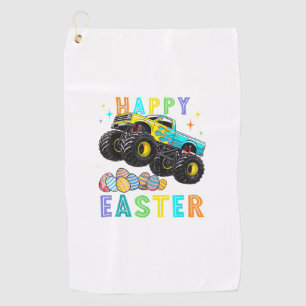 Boys Happy Easter Monster Truck Easter Eggs Toddle Golf Towel