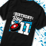 Boys Hockey Birthday 11th Birthday 11 Year Old Boy T-Shirt<br><div class="desc">This hockey birthday party design is perfect for a 11 year old boy's hockey theme birthday party to celebrate their 11th birthday! Great for kids that love to play hockey,  watch hockey or future hockey star players! Features a hockey puck graphic w/ number 11 for a boy's 11th birthday.</div>