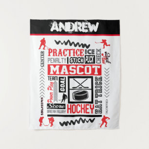 Boys Hockey Terminology Personalised Tapestry