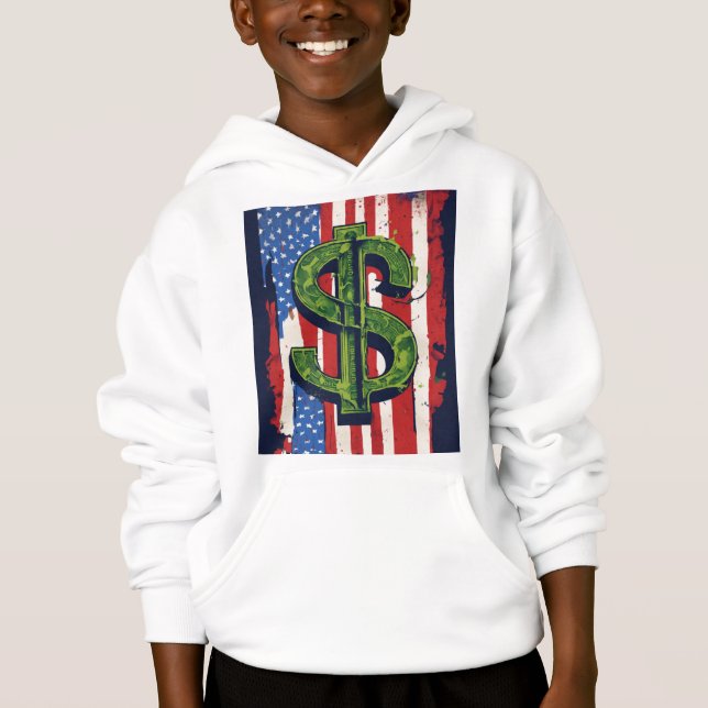 Boys' Hoodie with Bold Dollar Design (Front)