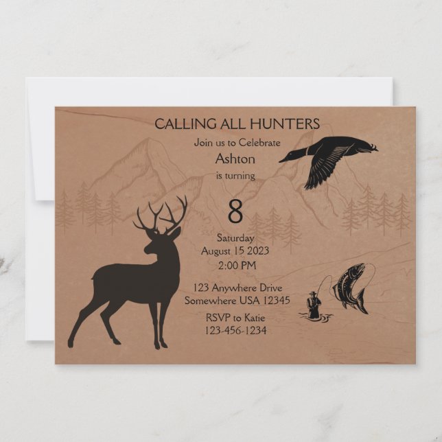 Boys Hunting Invitation (Front)