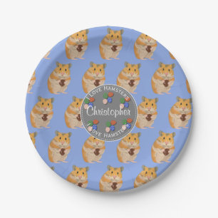 Boys I love Hamsters Easter Pattern Paper Plate