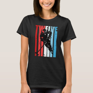 Boys Ice Hockey 12th Birthday Player Motivational  T-Shirt