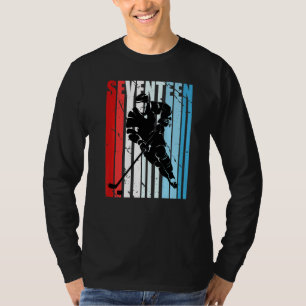 Boys Ice Hockey 17th Birthday Player Motivational  T-Shirt