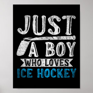 Boys Ice Hockey Player Ice Hockey Fan Ice Hockey  Poster