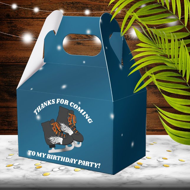 Boy's Ice Skate Birthday Party Favour Box (Creator Uploaded)