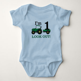 Boys Im two ,Farm Tractor birthday  Baby Bodysuit