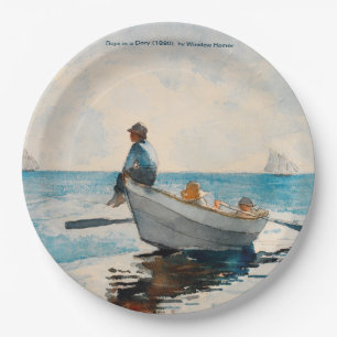 Boys In A Dory (1880) By Winslow Homer Paper Plate