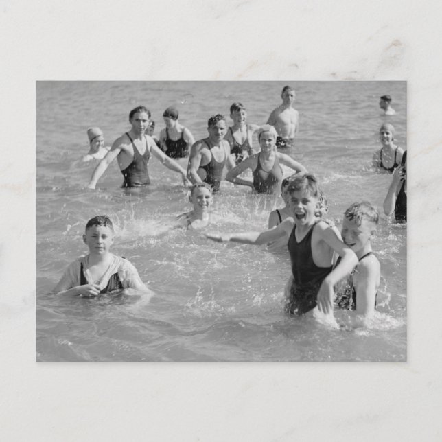 Boys in the Briny postcard. 1920s photograph Postcard (Front)