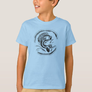 Boys ink fishing art shirt