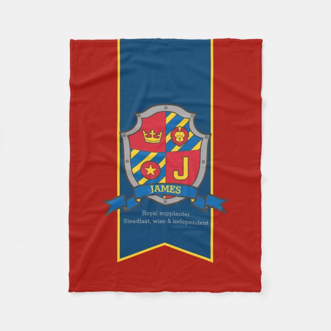 Boys James or J name and meaning blanket (Front)