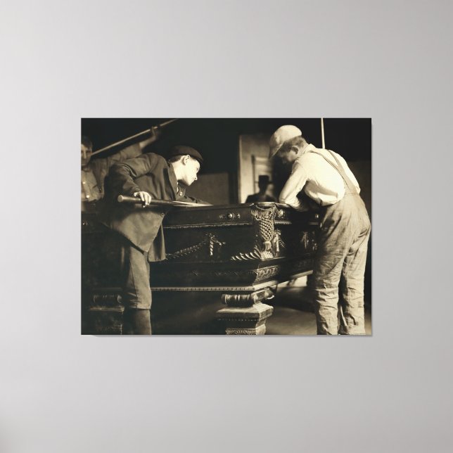 Boys Jostle for Rank at the Pool Table - May 1910 Canvas Print (Front)