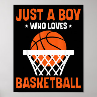 Boys Just A Boy Who Loves Basball Bball Poster