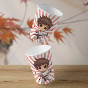 Boy's Karate Martial Arts Birthday Party Paper Cups