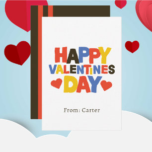 Boys Kids Cute Simple School Valentine Card