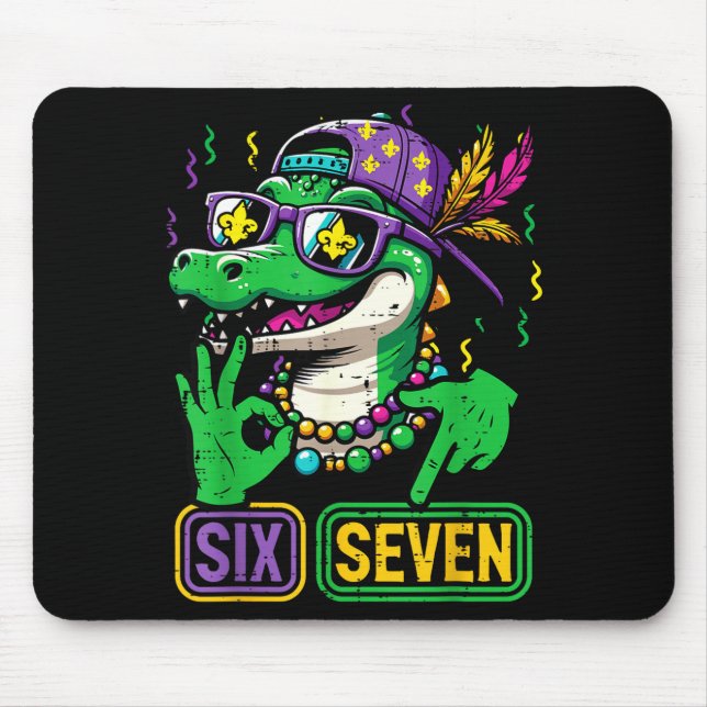 Boys Kids Six Seven Alligator 6 7 Mouse Pad (Front)
