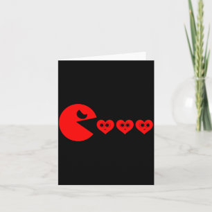 Boys Kids Valentines Day Hearts Eating Funny Gamer Card