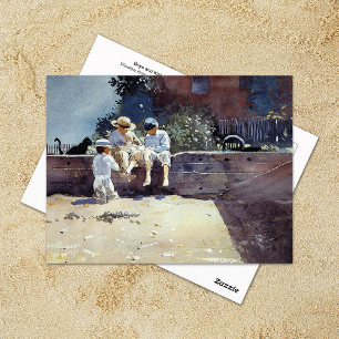 Boys Kitten Winslow Homer Postcard