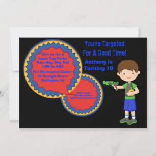 Boys Laser Tag Birthday Party Invitation