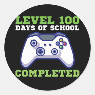 Boys Level 100 Days Of School Completed Classic Round Sticker