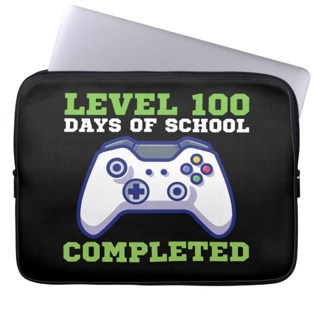 Boys Level 100 Days Of School Completed  Laptop Sleeve (Front)