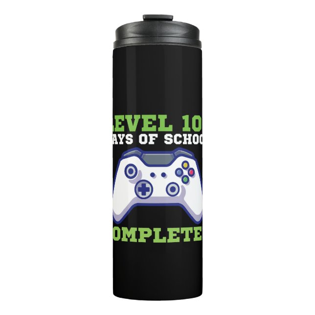 Boys Level 100 Days Of School Completed  Thermal Tumbler (Front)
