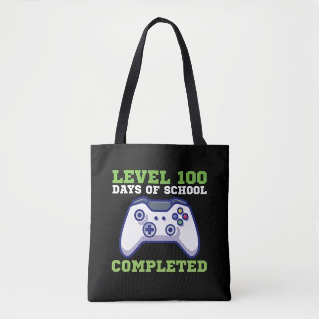 Boys Level 100 Days Of School Completed  Tote Bag (Front)