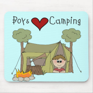 Boys Love Camping Mouse Pad