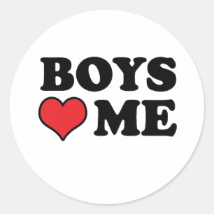 BOYS LOVE ME CLASSIC ROUND STICKER