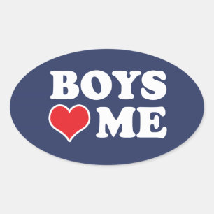 BOYS LOVE ME OVAL STICKER
