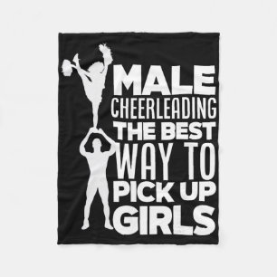 Boys Male Cheerleading Funny Male Cheerleader  Fleece Blanket