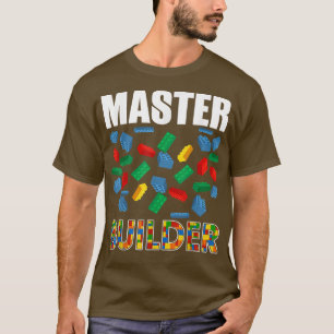 Boys Master Builder Funny Brick Building Blocks To T-Shirt