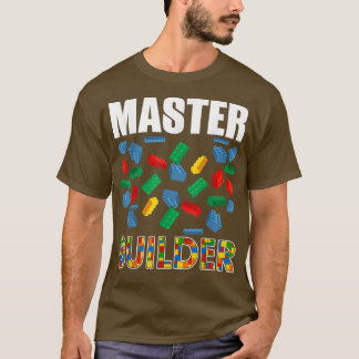 Boys Master Builder Funny Brick Building Blocks To T-Shirt