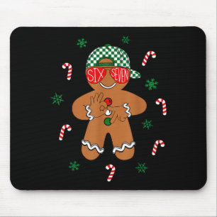 Boys Mens Christmas 6 7 Gingerbread Funny Meme Six Mouse Pad