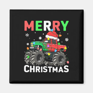 Boys Merry Christmas Monster Truck Santa Hat Toddl Magnet