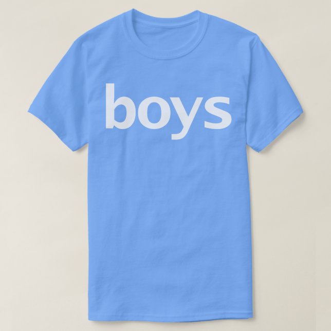 Boys Minimal Typography White Text T-Shirt (Design Front)