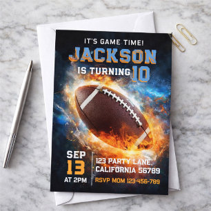 Boys Modern Blue Sports Kids Birthday  Invitation