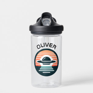 Boys' Modern Cute UFO at Sunset Water Bottle