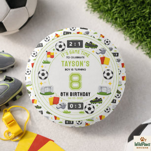 Boys Modern Sports Soccer Kids 8th Birthday Party 3 Cm Round Badge