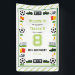 Boys Modern Sports Soccer Kids 8th Birthday Party Banner<br><div class="desc">Modern soccer 8th birthday party banner for boys. Personalized sports-themed banner perfect for kids soccer birthday party decorations and festive celebrations. ⚽🎉 Celebrate in sporty style with this modern soccer 8th birthday party banner! Perfect for young soccer fans, this fun banner can be personalized with the birthday kid’s name and...</div>